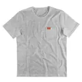 Casual men's heather gray plus size short sleeve T-shirt with chest pocket detail - Light Gray