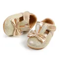 Sparkly gold baby princess walking shoes with cute bunny ears and bow detail - 11cm / Rabbit Ear Glitter Princess Shoes / Gold