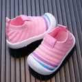 Atmungsaktive rosa gestrickte Baby-Lauflernschuhe mit rutschfesten Sohlen für 0-2 Jahre - 16 / Rosa