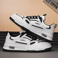 Hip-hop style white and black casual board shoes for men trendy sneakers - 39 / White Black