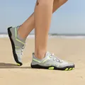 Grey and neon green barefoot water shoes for men and women, beach wading and swimming - 36 / Gray (syq706)
