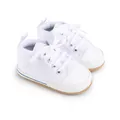 Zapatos de lona blancos clásicos para bebés de 0 a 1 año con suela blanda para caminar - Blanco