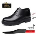 Formelle Herren-Liftschuhe aus Leder mit 10 cm Erhöhung und versteckter Einlegesohle. - 37 / 10cm Höhenverstellbar Ganzjahres Stil (9103) / Schwarz
