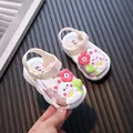 Sweet pink baby girl sandals with 3D cartoon rabbit and flower design for toddlers - 16 / Pink
