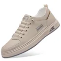 Zapatillas casuales de cuero beige para hombre con diseño de caña baja y marca Y3OPA - Beige