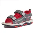 Sandalias deportivas para niños gris y rojo con malla transpirable y suelas de goma suave - Talla 25 (Longitud interior 16.3cm) / Gris Rojo