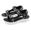 Lightweight boys' sports sandals with striped straps and speckled soft soles for summer - Size 29 / White