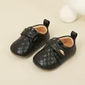 Elegante schwarze gesteppte Lauflernschuhe für Baby Mädchen mit weicher Sohle - Innenlänge 11.5cm / Gesteppter Stil (19MBX3365) / Schwarz