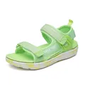 Light green girl's sandals with soft soles and adjustable straps for summer - Green