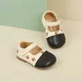 Niedliche Baby Mädchen Schuhe mit Kirschstickerei und weichen, rutschfesten Sohlen. - Innenlänge 11.8cm / Mary Jane Stil mit Kirschstickerei (38MBX7101X) / Schwarz