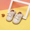 Beige baby girl princess dress shoes with bow detail for toddlers - Inner Length 11.5cm / Bow Brogue Style / Beige