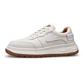 Premium men's stylish white low-top casual board sneakers for 2024 spring fashion - 38 / Milky White