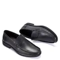 Mocassins classiques en cuir de vachette noir pour hommes pour les affaires et les tenues formelles - 39 / Noir