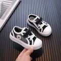 Breathable black and white mesh sneakers for toddlers and children walking shoes - Black