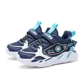 Leichte blau-weiße atmungsaktive Mesh-Sportschuhe für Jungen im Alter von 7 bis 12 - Dunkelblaumond