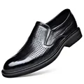 Elegante klassische schwarze atmungsaktive Slipper für Herren mit spitzer Zehenkappe - 38 / Schwarz