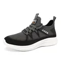 Lightweight grey and black breathable men's sports sneakers for daily casual wear - 40 / Gray