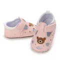 Detalles de sandalias rosas para bebé con un lindo oso y diseño hueco transpirable - Rosa