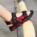 Lightweight boys sports sandals with soft non-slip sole in black and red colorway - 28 / Black Red Style (F682) / Black Red