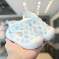 Chaussures d'été respirantes pour bébé avec motif de flocons de neige bleus mignons - 12.5cm / Maille Flyknit / Flocon de neige bleu