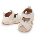 Witte baby wandelsandalen van kunstleer met zachte zool en dubbele klittenbandsluiting. - Binnenlengte 11cm / Wit