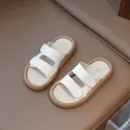 Sandalias blancas cómodas para niños con suelas suaves para la playa y uso casual - 26 / Blanco