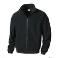 Klassiek zwart slim fit fleecevest met opstaande kraag voor heren warme winterkleding - M / Tops / Zwart