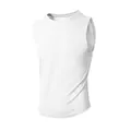 Canotta sportiva da uomo in mesh bianco, vestibilità slim per fitness e palestra. - Bianco