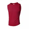 Canotta sportiva da uomo rossa ad alte prestazioni in mesh, vestibilità slim fit - Borgogna