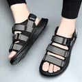 Men's outdoor sports sandals with adjustable straps and non-slip soft sole - 38 / Gray