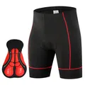 Professional black cycling shorts with red stitching and matching gel seat pad insert - Black Red