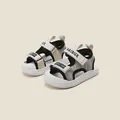 Sandales d'été pour bébés à semelle souple en beige et noir avec bride MAIBUX - Longueur Intérieure 12.0cm / Sandales Décontractées en Maille à Couleurs Contrastées (3MBX0215) / Kaki