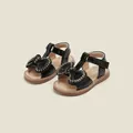 Elegante zwarte lakschoenen voor meisjes met een strik en een zachte, slipvrije rubberen zool - Strik Prinses Sandalen (20MBX3509) / Binnenlengte 11.0cm / Zwart