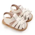 Sandalias para bebé blanco perla con lazo decorativo para niñas de 0-1 años - Blanco