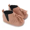 Rosa Baby-Stiefel mit Fransen und weicher Sohle für Kleinkinder von 0 bis 1 Jahr - Innenlänge 11cm / Rosa
