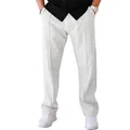 Premium men's loose casual straight-leg oversized athletic trousers in crisp white - S / Bottoms / White