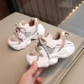 Breathable mesh children sneakers in beige and white for toddler summer sports - 21 / Khaki