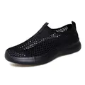 Women's black breathable mesh slip-on casual sports shoes for summer daily wear - 35 / Black