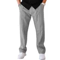 Pantalon décontracté pour homme, coupe droite et ample, dans un coloris gris clair polyvalent - Gris clair
