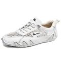 Zapatillas casuales de malla blanca transpirable para exterior con el logo DBECI - 38 / Blanco