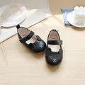 Schwarze Prinzessinnenschuhe für Mädchen mit Hasenohren und weicher Sohle für Kleinkinder. - Schwarz