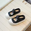 Schwarze Pailletten-Mary-Jane-Schuhe für Mädchen mit praktischem Klettverschluss - Größe 26 (16,2 cm Innenlänge) / Schwarz