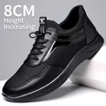 Premium black elevator sneakers for men with 8cm hidden height increase and mesh upper - 37 / Mesh Style (8cm Height Increase) / Black