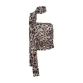 Top tubo sexy ajustado con estampado de leopardo y bufanda larga a juego para mujer - S / Conjuntos / Caqui Leopardo