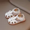 Schattige witte konijnen sandalen met zachte rubberen zolen voor babymeisjes - Beige