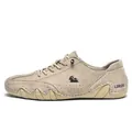Zapato informal de gamuza beige para hombre con cómoda suela de goma estilo pulpo - 37 / Caqui (Logo Oveja)