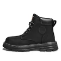 Classic matte black genuine leather platform Martin boots for high-top outdoor work wear - 35 / Black (Women's)