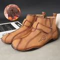 Botas clásicas de invierno para hombre en piel sintética marrón con forro cálido - 38 / Marrón (Acolchado)