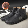 Botas Martin altas para hombre en negro con forro de felpa cálida para el ocio invernal - 38 / Negro (Forro cálido)
