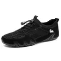 Herren Atmungsaktiver Mesh-Ledersportschuh mit einer rutschfesten Oktopus-Gummisohle - 37 / Schwarz